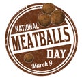 National meatballs day grunge rubber stamp