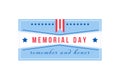 National Memorial Day flat color vector badge