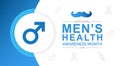 National Menâs Health Awareness Month background or banner design template