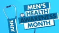 National Men\'s Health Awareness Month. June. Celebrating men and creating awareness of their health issues. Vector banner