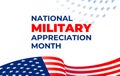 National military Appreciation Month. Vector banner, poster, card for social networks, media with the text: National military