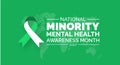 National Minority Mental Health Awareness Month background, banner, poster and card design template