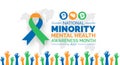 National Minority Mental Health Awareness Month background, banner, poster and card design template