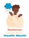 National Minority Mental Health Month concept vector. Psychological and parent support concept vector. Character