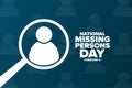 National Missing Persons Day. February 3. Holiday concept. Template for background, banner, card, poster with text