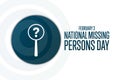 National Missing Persons Day. February 3. Holiday concept. Template for background, banner, card, poster with text