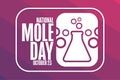 National Mole Day. October 23. Holiday concept. Template for background, banner, card, poster with text inscription