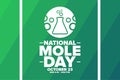 National Mole Day. October 23. Holiday concept. Template for background, banner, card, poster with text inscription