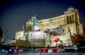 The National Monument to Victor Emmanuel II King of Italy shot at night in Rome Royalty Free Stock Photo