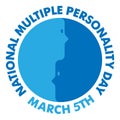 National multiple personality day symbol. Royalty Free Stock Photo