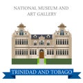 National Museum and Art Gallery Trinidad Tobago vector flat Royalty Free Stock Photo