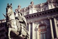 National Museum of Art and Statue of Charles IV El Caballito de TolsÃÂ¡ in Mexico City in Mexico City historic centre in Mexico Royalty Free Stock Photo