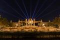 National Museum Barcelona laser show Royalty Free Stock Photo