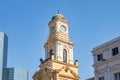 National Museum of History Courtyard Museo Historico Nacional clock tower at Plaza de Armas Square - Santiago, Chile