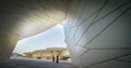 National Museum of Qatar unusual but striking design form is inspired by desert rose crystal Royalty Free Stock Photo