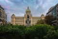 National Museum and Statue of Saint Wenceslas at Wenceslas Square - Prague, Czech Republic Royalty Free Stock Photo