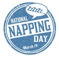 National napping day grunge rubber stamp