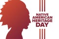 National Native American Heritage Day. Holiday concept. Template for background, banner, card, poster with text Royalty Free Stock Photo
