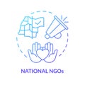 National NGOs blue gradient concept icon