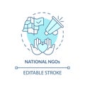 National NGOs soft blue concept icon