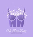 National No Bra Day. Modern Vector banner with bra