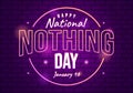 National Nothing Day Vector Illustration on 16 January of Day to Take a Break from the Hustle and Bustle of Everyday Life