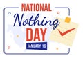 National Nothing Day Vector Illustration on 16 January of Day to Take a Break from the Hustle and Bustle of Everyday Life