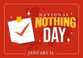 National Nothing Day Vector Illustration on 16 January of Day to Take a Break from the Hustle and Bustle of Everyday Life