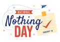 National Nothing Day Vector Illustration on 16 January of Day to Take a Break from the Hustle and Bustle of Everyday Life