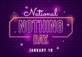 National Nothing Day Vector Illustration on 16 January of Day to Take a Break from the Hustle and Bustle of Everyday Life