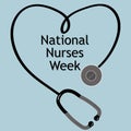National nurses week concept. Heart shaped stethoscope.
