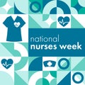 National Nurses Week. Holiday concept. Template for background, banner, card, poster with text inscription. Vector EPS10