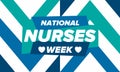 National Nurses Week. Thank you nurses. Medical and health care. Celebrated annual in United States. Vector illustration