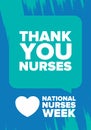 National Nurses Week. Thank you nurses. Medical and health care. Celebrated annual in United States. Vector illustration