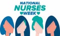 National Nurses Week. Thank you nurses. Medical and health care. Celebrated annual in United States. Vector illustration