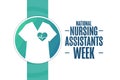 National Nursing Assistants Week. Holiday concept. Template for background, banner, card, poster with text inscription