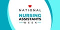 National nursing assistants week. Vector banner for social media, card, poster. Illustration with text National nursing assistants