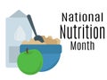 National Nutrition Month, Idea for poster, banner, flyer or postcard Royalty Free Stock Photo