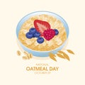 National Oatmeal Day vector