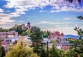 The National Observatory of Athens and the Church of St Marina, in Thisio district, Athens, Greece Royalty Free Stock Photo