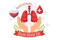 National Organ Donor Day Vector Illustration on 14 February with Kidneys, Heart, Lungs or Liver for Transplantation and Healthcare