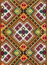 National ornament on textile, photo of ethnic decoration, handmade needlework