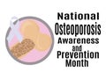 National Osteoporosis Awareness and Prevention Month, idea for a poster, banner, flyer or postcard on a medical theme