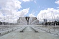 National palace of culture  NDK  with fountains in front, in Sofia, Bulgaria Royalty Free Stock Photo