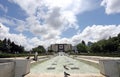 National palace of culture  NDK  with fountains in front, in Sofia, Bulgaria Royalty Free Stock Photo