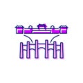 National Palace Museum Gu gong museum flat icon. Taiwan. Isolated vector stock illustration