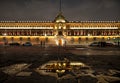 National Palace in Plaza de la Constitucion of Mexico City at Night Royalty Free Stock Photo