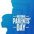 National Parents Day. Holiday concept. Template for background, banner, card, poster with text inscription. Vector EPS10