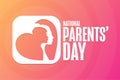 National Parents Day. Holiday concept. Template for background, banner, card, poster with text inscription. Vector EPS10