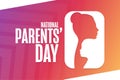 National Parents Day. Holiday concept. Template for background, banner, card, poster with text inscription. Vector EPS10